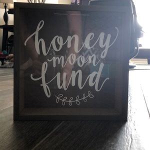 Honeymoon Fund Wood Coin Bank NWT